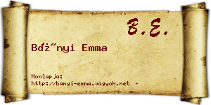 Bányi Emma névjegykártya